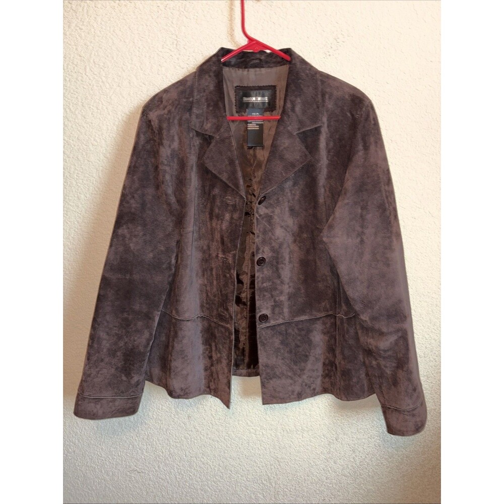Vintage Brandon Thomas Leather Jacket XL Brown Button Boho EUC Luxury Western